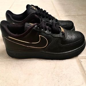 Nike Air Force Ones: Black and Gold